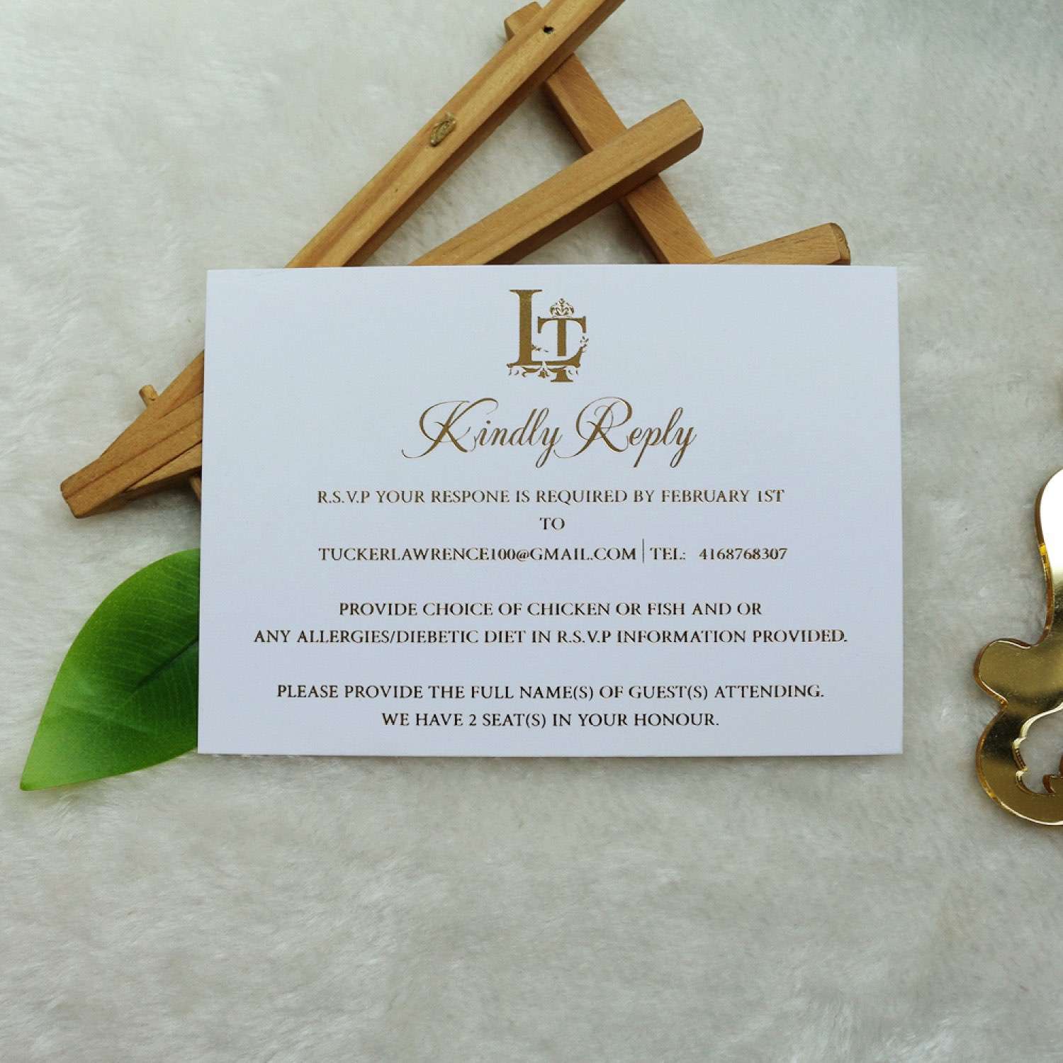 Gold Mirror Acrylic Invitation Card Greeting Invitation Personalized Custom